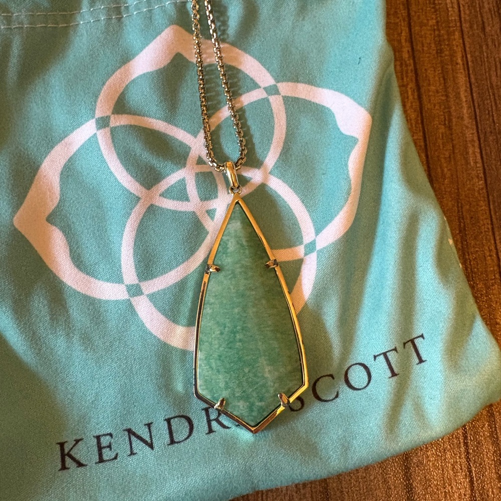 Kendra Scott Gold and Teal Pendant Necklace